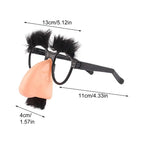 Halloween Party Eyeglasses Novelty Prank Disguise Glasses Big Nose Glasses with Eyebrows Mustache Silly Photo Props Supplies