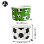 Soccer Theme Disposable Tableware Set Paper Plates Cups Napkins Tablecloth Boys Sports Football Birthday Party Decor Supplies