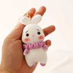 Creative Small Animal Doll Handmake Crochet Keyrings For Bag Pendant Cartoon Puppy Keychain Knitting Animal Doll Keyring Custom