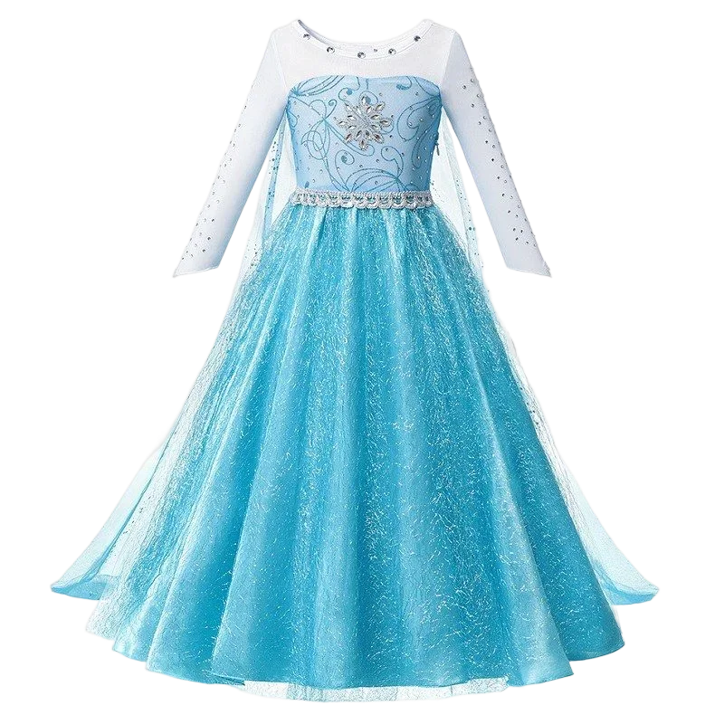 Elsa Anna Kid Princess Girls Dress Rapunzal  Kids Cosplay Halloween Vestidos Children Costume Birthday Party Dress