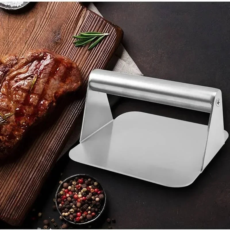 New Stainless Steel Smash Burger Press | Heavy Duty Patty Maker & Smasher Mold for BBQ, Grilling Kitchen (Non-Stick)