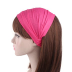 New Summer Women Solid Cotton Headband Elastic Wide Soft Girls Sports Yoga Knotted Headband Running Sweatband For Tennis Gym