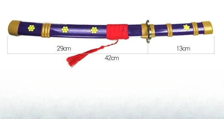 42cm/16.53in Anime Zoro Katana Swords Model Samurai Props Cosplay Peripherals Wooden With Sheath Collectible Ornaments Boys Toys