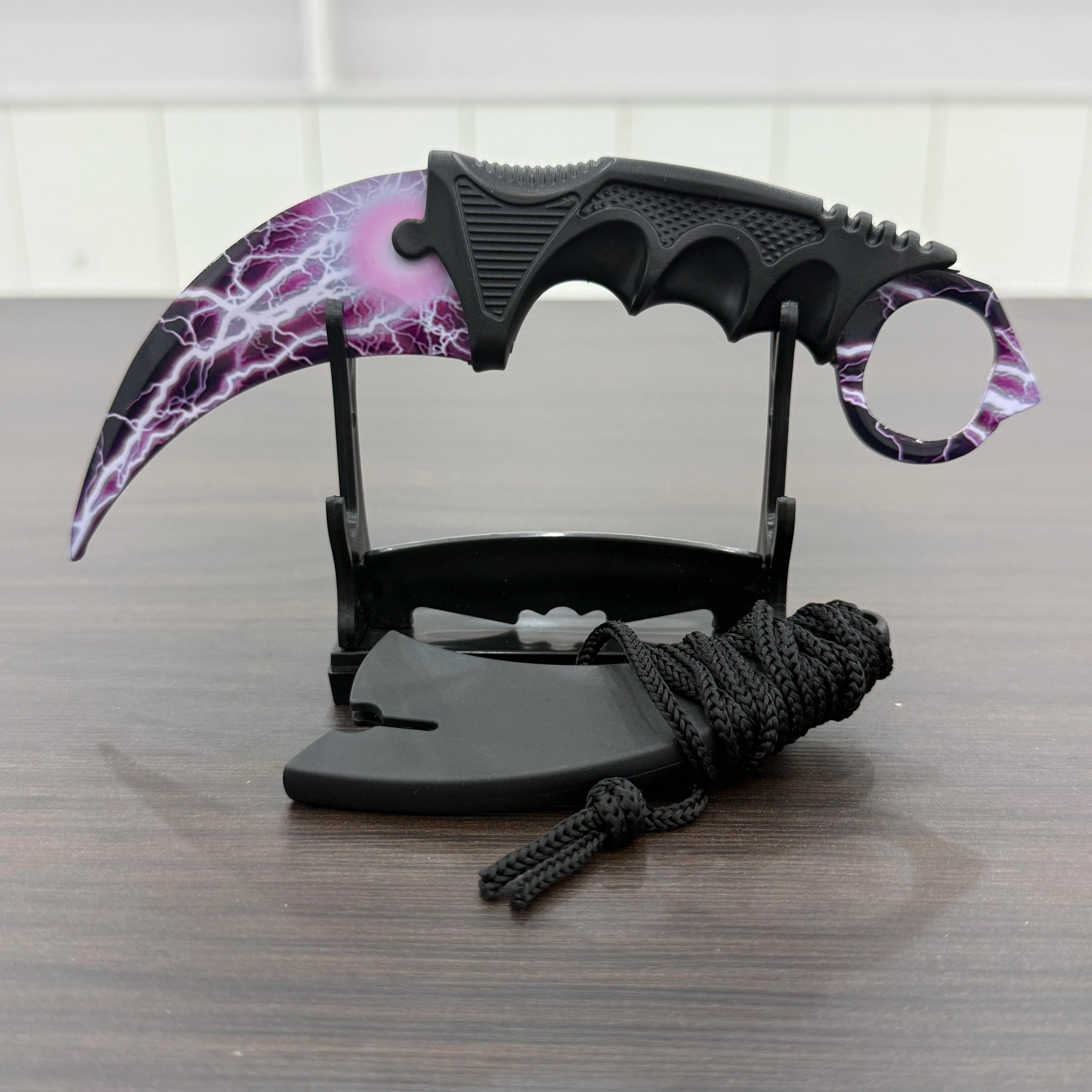 18.8cm Sakura Claw Knife Metal Model Collectible Desk Ornaments Lightning Karambit Cosplay Prop Home Decoration Boys Knife Safe