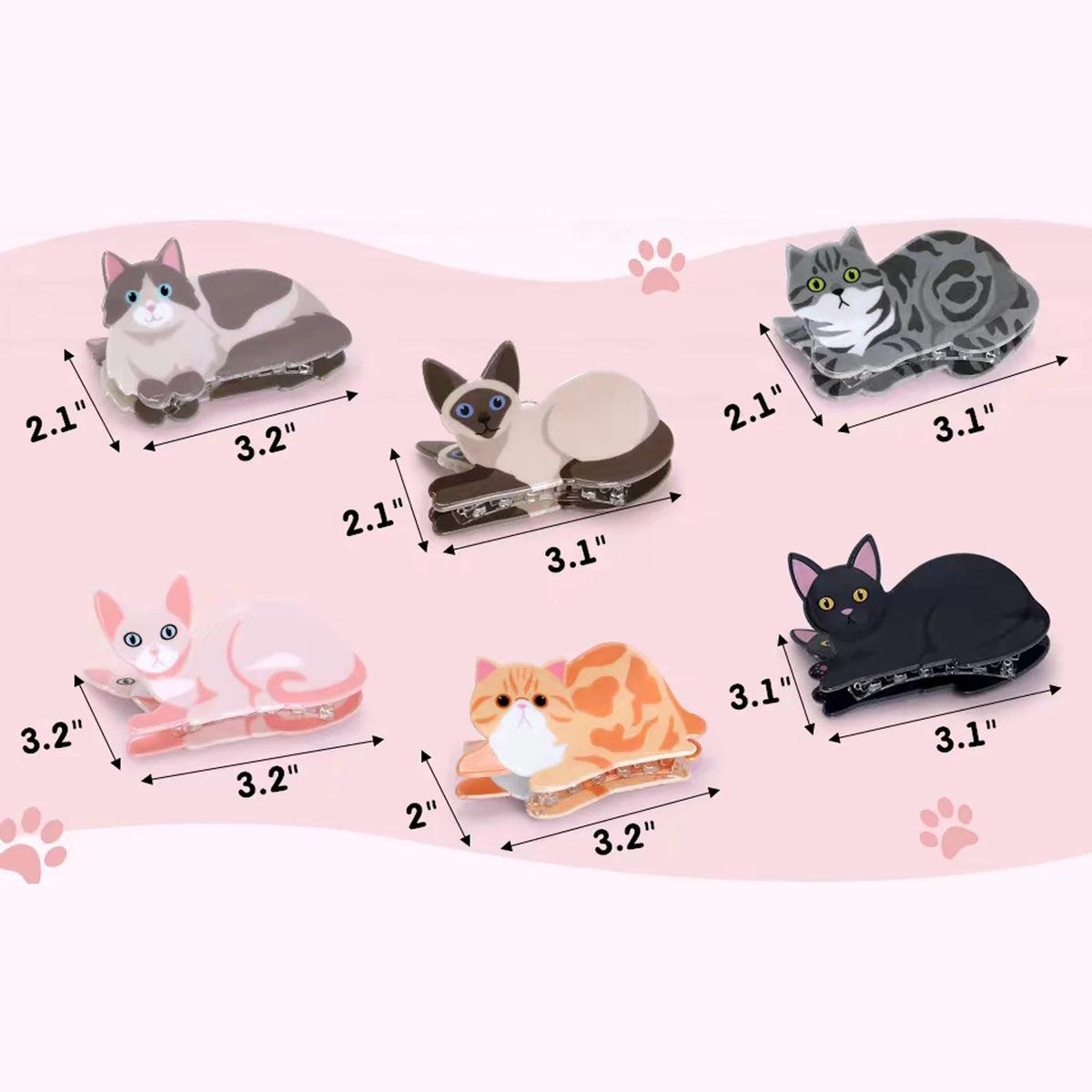1/2/3/5pcs cat hairpin lady cute little hairpin short long hair hairpin for daughter lover girl school partner
