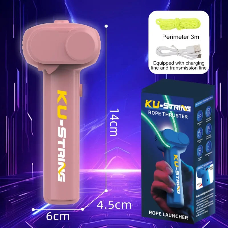 Glow-in-the-Dark Rope Launcher Toy for Kids and Adults, Rechargeable LED Luminous String, Handheld Stress Relief Game Gift Fun