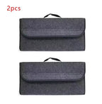 Gray Anti Slip Compartment Boot Storage Organizer Tool Car Storage Bag Car Trunk Organizer Soft Felt Storage Box Car Accessories