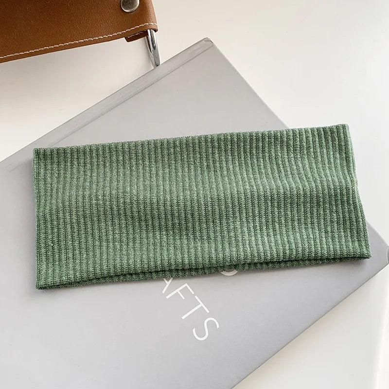 Autumn and Winter Wide Edge Elastic Women Hairband Makeup Wash Face Headband Sports Knitted Headpiece Headband