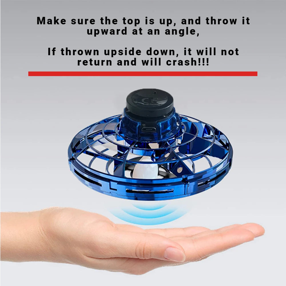 NEW LED Flying UFO Spinner Fingertip, Upgrade Flight Helicopter Gyro Flyorb Hover Ball, Mini Drone Aircraft Toy, Christmas Gift