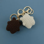 Cute Small Bear Doll Keychain For Couple Gifts Handmaking Crochet Cartoon Bear Keychain Knitting Animal Doll Custom Accessories