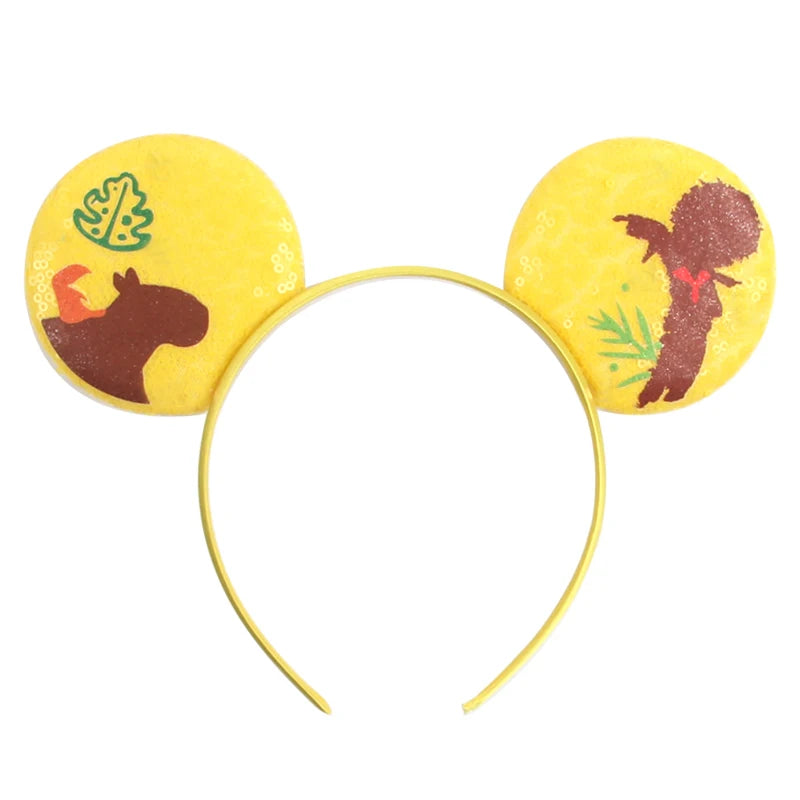 2026 Festival Party Cosplay Mouse Ears Headband 3.3" Ears Glitter Hairband For Boys Girls DIY Cartoon Hair Accessories