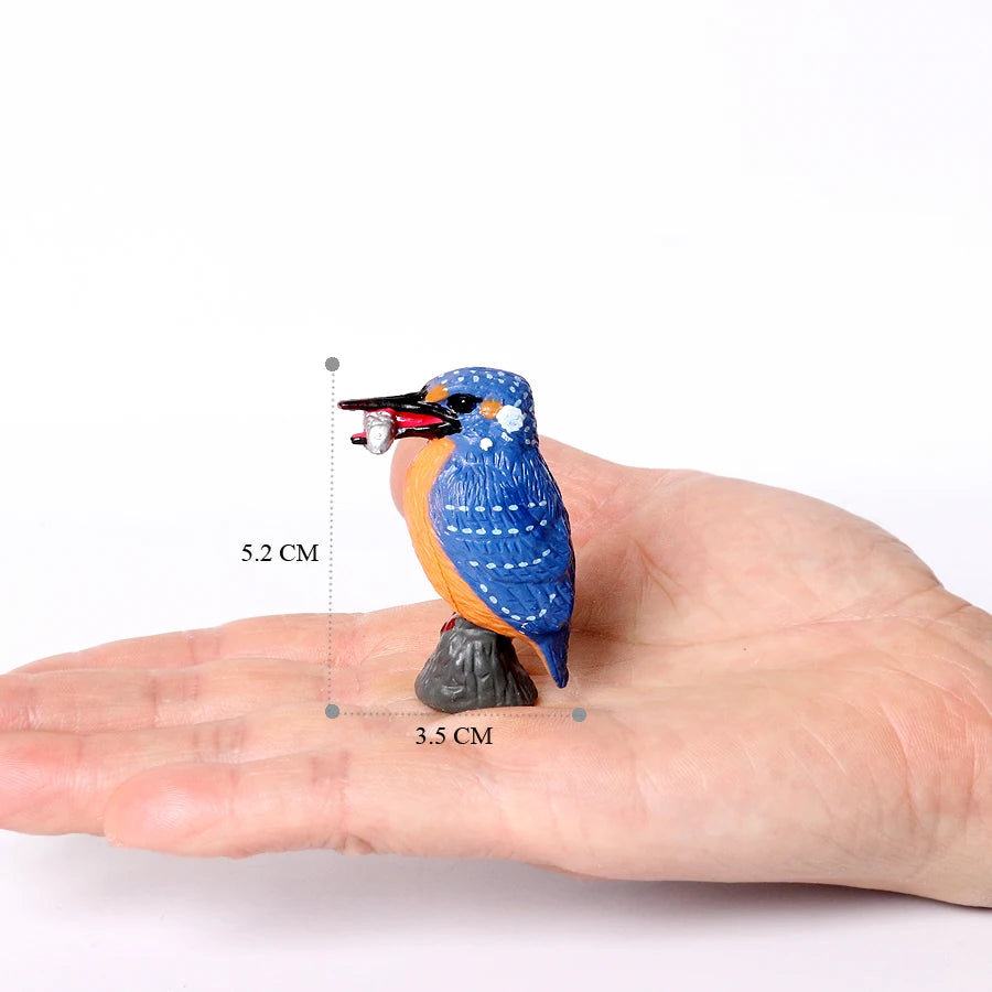 Simulation Bird Animal Kingfisher Robin Magpie Pigeon Hummingbird Model Action Figure Garden Decoration Miniature Figurines Toys