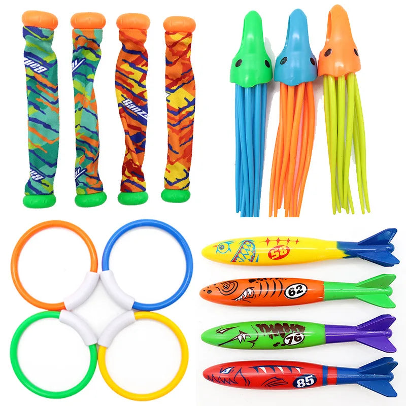 Diving Toys Breath Closure Training Water Underwater Toy Set Children's Swimming Pool Treasure Hunt Water Ring Diamond Kids Toys