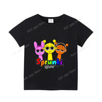 Sprunkis T-shirts Cartoon Oren Wenda Outdoor Clothes Short Sleeve Summer Cute Base Top Funny Birthday Gift