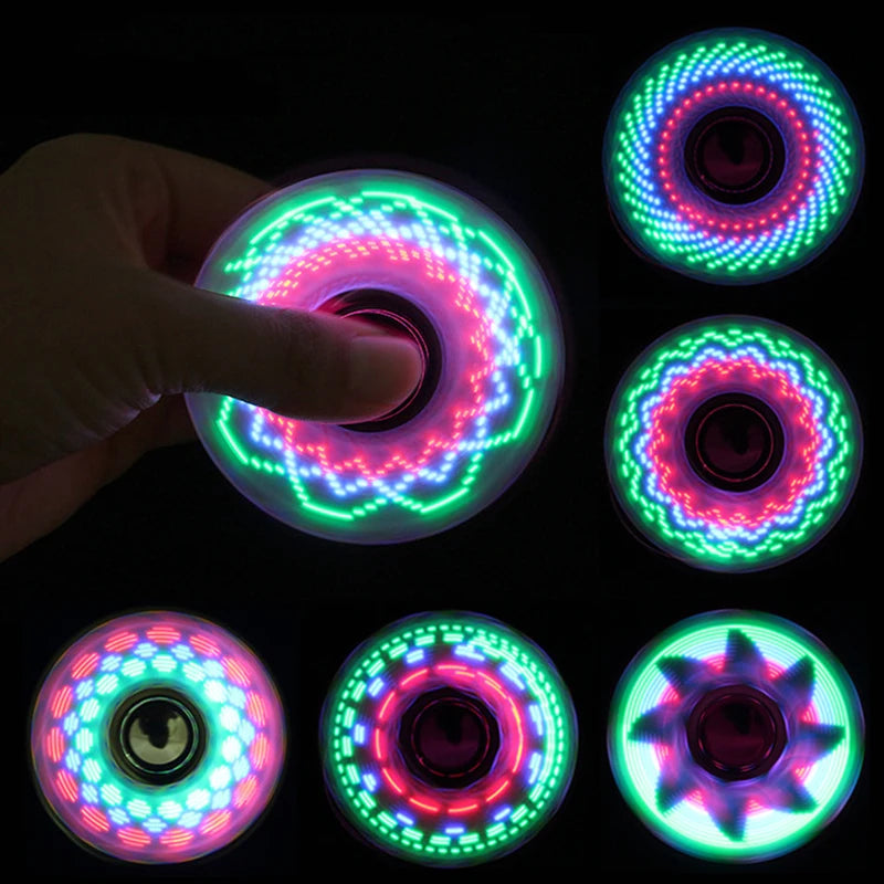 Creative Luminous LED Light Fidget Spinner Hand Top Spinners Glow In Dark Light EDC Figet Spiner Finger Stress Relief Toys