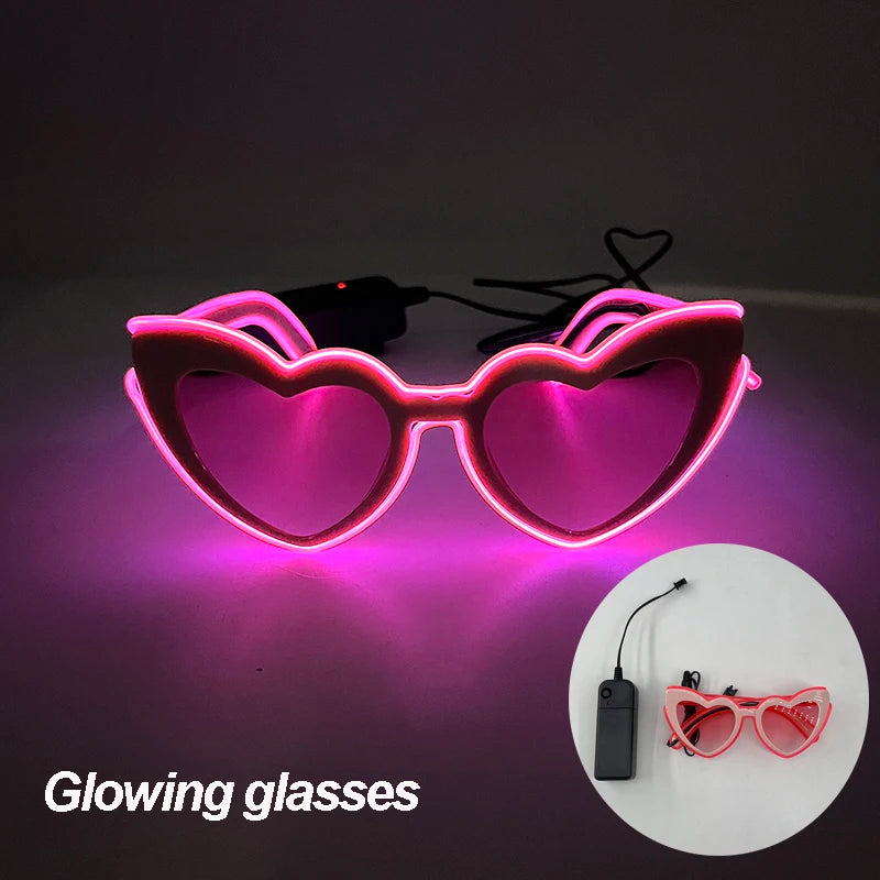 1 pcs Punk Glasses Men Women Costumes Sunglasses Luminous Led Sunglasses Boys Girls Eyewear Halloween Christmas Decor Sunglasses