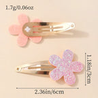 16Pcs Fashion Glitter Rainbow Flower Rabbit BB Handmade Hairpins For Cute Girls Hair Clips Barrettes Headwear Hair Accessories