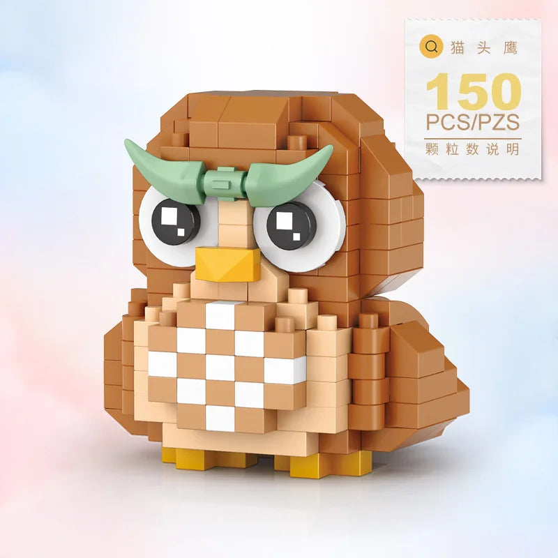 DIY Cute Animals Lion Corgi Dolphin Hamster Rabbit Dog Cats Fish Tanks Building Blocks Kit Girl Bricks Model Toy
