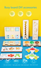 Busy Board Accessories DIY Toy Part Wooden Toys Metal Locks Leather Buckle Montessori Educational Games Intellectual Development
