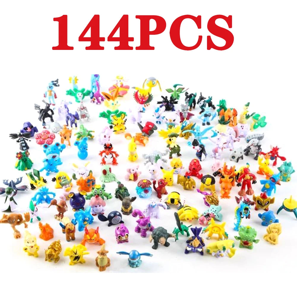 144 Style Pokemon Figure Toys Anime Pikachu Action Figure Model Ornamental Decoration Collect Toys For Children's Christmas Gift