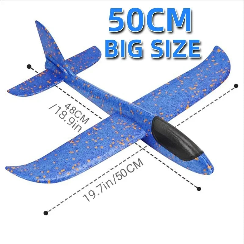 50CM Big Foam Plane Glider Hand Throw Airplane Light Inertial EPP Bubble Planes Outdoor Launch Toys for Boys Gift