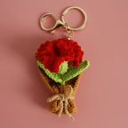Exquisite Bouquet Series Crochet Keyrings Wholesale Handmaking Bouquet Keychain For Bag Pendant Knitting Flower Keyrings Custom