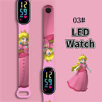 Mario Bros Digital Watch for Kids Waterproof Sport Wristband Luigi Princess Peach Yoshi Bowser Action Figures Children