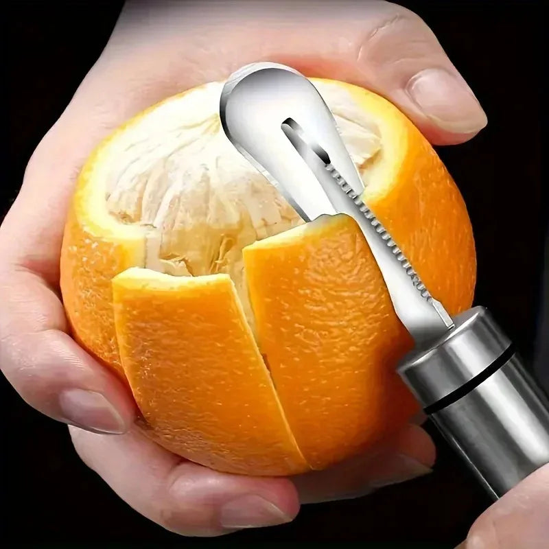 Stainless Steel Orange Peeler Citrus Peeler Tool with Comfortable Handle Fruit Slicer Cutter Remover for Kitchen