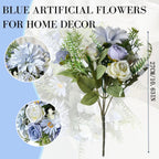 Artificial Rose Flowers Wedding Home Room Yard Decor Bridal Bouquet Garden Fake Silk Dahlia Hydrangeas Vase For Board Outdoors