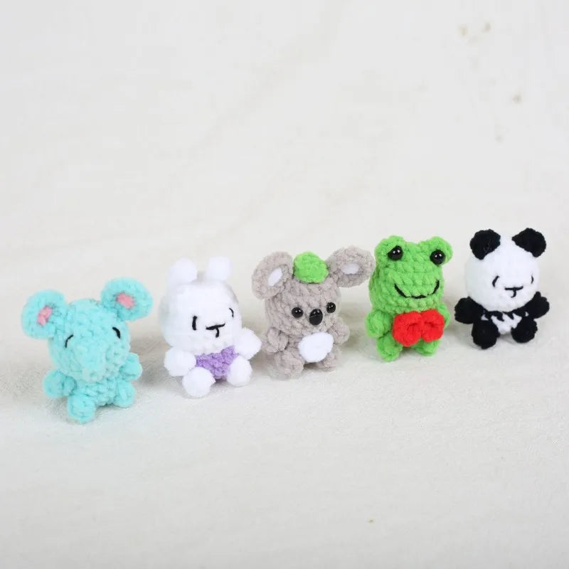 Mini Animal Doll Series Crochet Keychain Knitted Small Rabbit Doll Keyrings Mini Puppy Cute Keychain Wholesale Custom Accessory