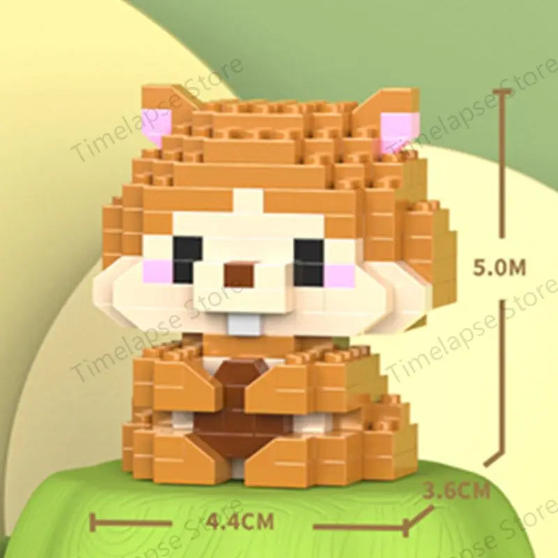 DIY Cute Animals Lion Corgi Dolphin Hamster Rabbit Dog Cats Fish Tanks Building Blocks Kit Girl Bricks Model Toy