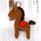 2026 Crochet Horse Pendant Creative Woven Animal Key Chains Knitted Horse Key Rings Gift Bagpack Decor