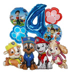9pcs Cartoon Paw Patrol Dog Chase Balloon Birthday Decoration Number Aluminum Balloons Set Kids Party Supplies Gift Favor Decor