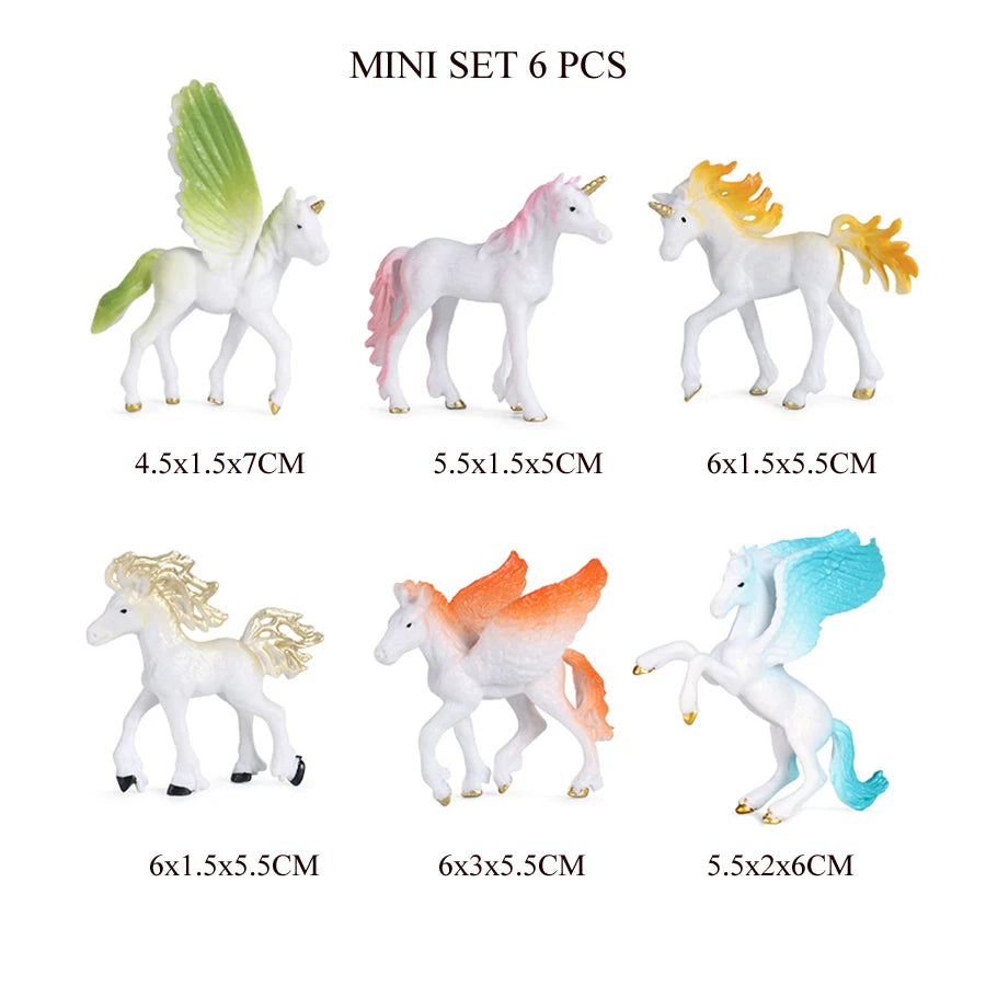 Simulation Mini  Farm Poultry Puppy Crocodile Pegasus Monkey Bird Wildlife Figurine Animal Model Sets Education Kid Toys