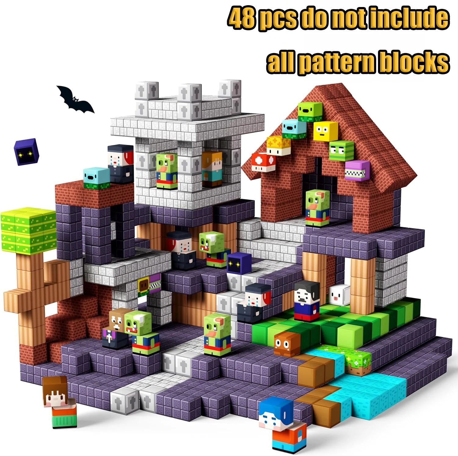 New Magnetic Building Blocks Mine World Magnetic Cozy Forest Cabin Construction Brick Cube STEM Boy Girl Children Toy Set Gift