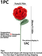 1/4pcs Artificial Handmade Crochet Rose Finish Product Outdoor Garden Arch Wedding Bridal Bouquet Home Bonsai Party Diy Gift Box