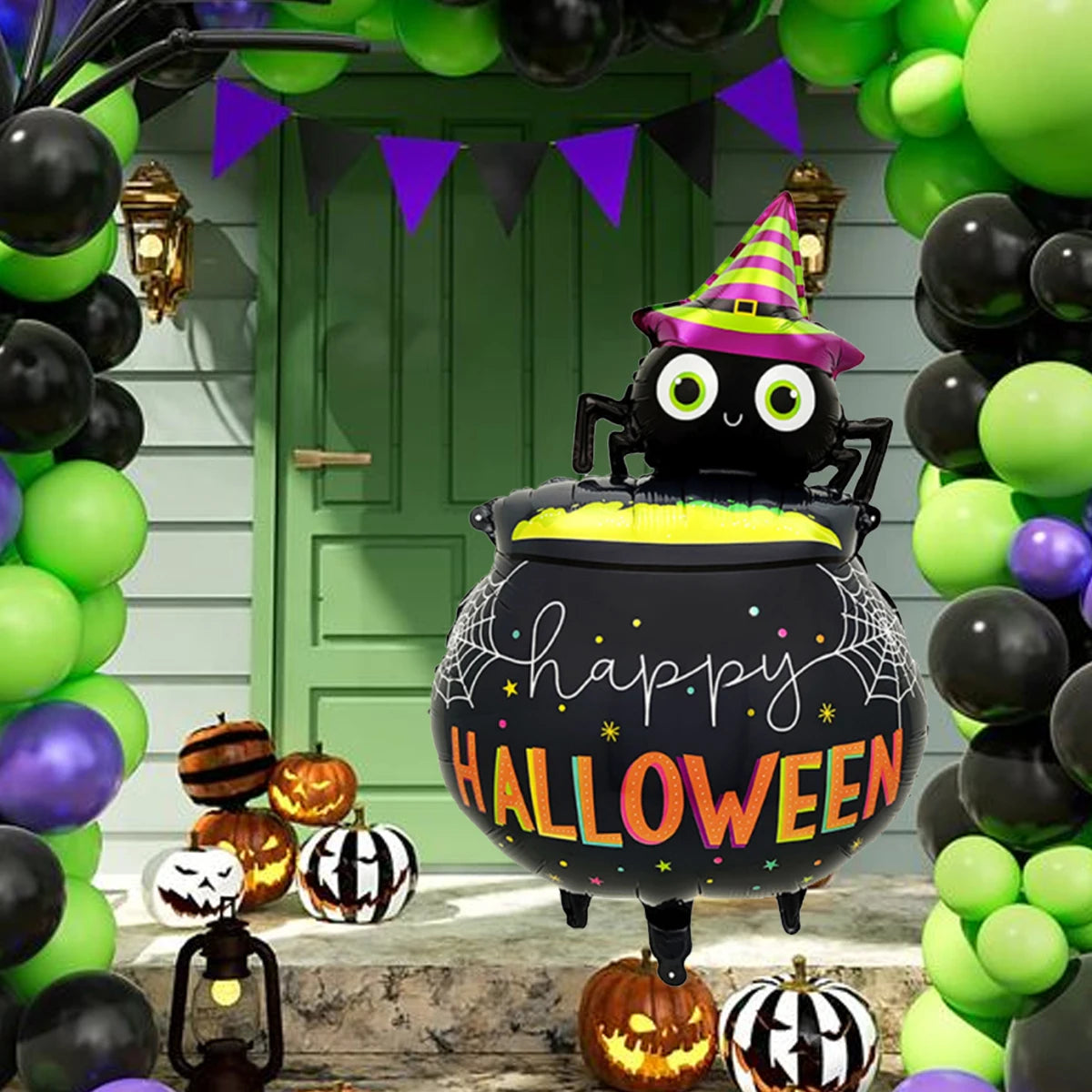 1pc/2pcs Halloween Spider Medicinal Pot Balloon for Halloween Party, Birthday Party, Horror and Weird Atmosphere Decoration
