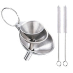 3/5 Pcs Stainless Steel Kitchen Funnels Set Food Grade Metal Funnels for Filling Bottles Small Funnels for Essential Oil Spices
