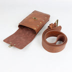 4PCS/1PCS MedievalCosplayLeather Belt Copper Coin Waist Bag Renaissance Dress Steam Belt Role Playing Halloween Belt Set Cosplay