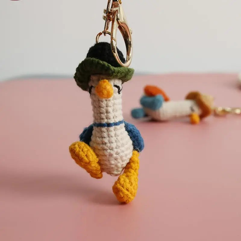 Cute Parrot Series Handmake Crochet Keychain Creative Small Bird Doll Keyring Gifts Knitted Parrot Keychain Custom Accessories