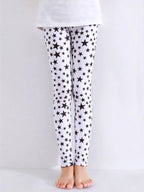 1 Pair of Cute Print Kids Baby Girl Leggings Spring Summer Children Stretch Slim Pants Suitable for 2-12 Years Girls Daily Wear