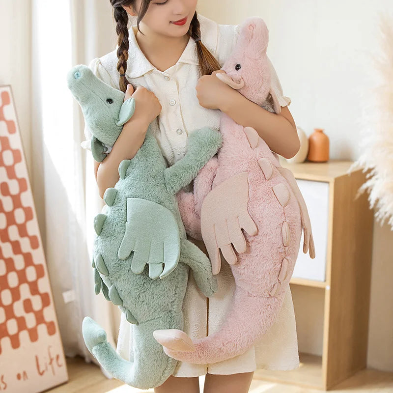 30/50/70/90cm Flying Dragon Action Figure Stuffed Toy Flying Wings Dinosaur Rag Doll White Green Blue Pink Dinos Birthday Gift