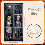 72.83x35.43 Inch Halloween Door Banner Polyester Ghost Hospital Scary Head Scene Decoration Halloween Party Supplies Photography