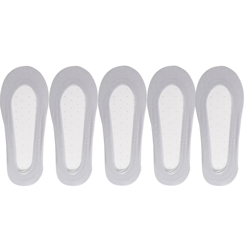 5 Pairs/Lot Socks Women's Ankle Short  No-Show Set Foot Cotton Female Invisible White Low Cut Summer Non-Slip Boat Sock