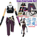 Arcane Season 2 League of Legends LOL Arcane Jinx Halloween Cosplay Costume Loli Outfit Halloween Christmas Gift Cos Convention