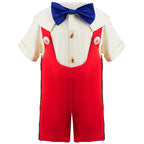 7PCS Kids Fairy Tale Character Puppet Cosplay Costume Long Nose Boy Dress Up With Accessories Halloween Carnival Birthday Outfit