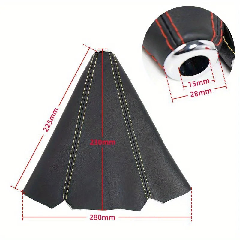 Car Gear Shift Knob Cover Universal Shifter Boot Dust Cover PU Leather Waterproof Decorate Fit for Most Manual/Auto Car Truck