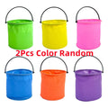 Beach Sand Bucket Toy 2Pcs Collapsible Bucket Gardening Tool Outdoor Pool Play Tool Kids Summer Water Fun Toy Birthday Gift