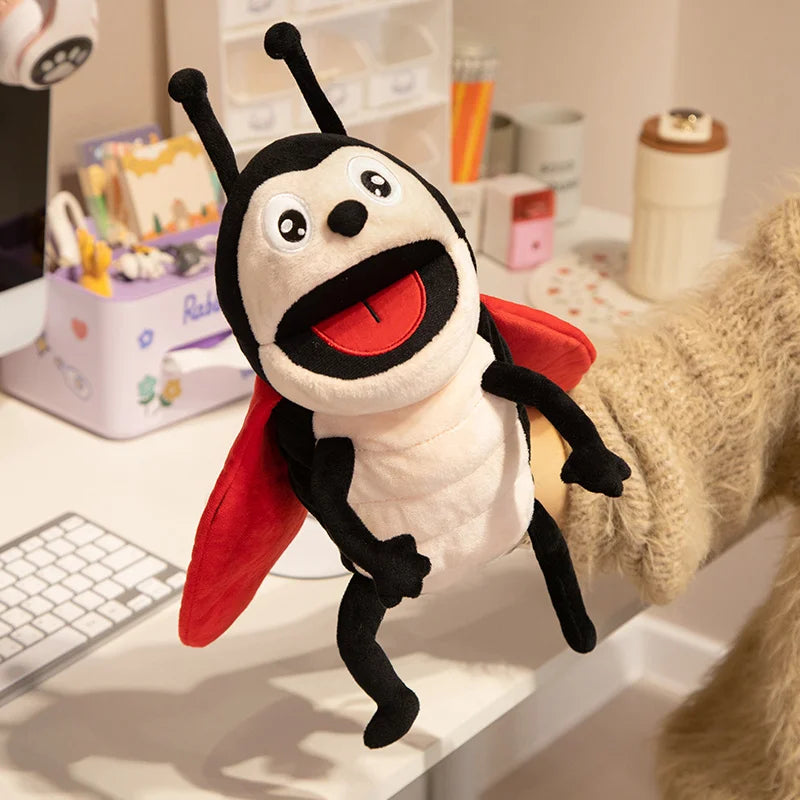 Insect Plush Hand Puppet Storytelling Bee Ladybird Butterfly Soft Stuffed Plush Toys Early Education Hand Finger Story Puppet