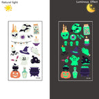 10Sheets Halloween Luminous Tattoo Stickers Ghost Pumpkin Kids Adults Halloween Party Decoration Glow In The Dark Supplies Gifts